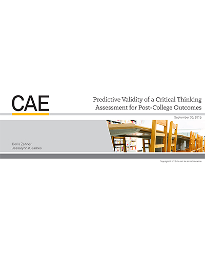 Predictive Validity of a Critical Thinking Assessment for Post-College Outcomes